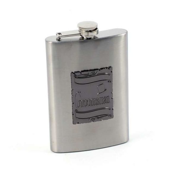 Silver Groomsman Flask
