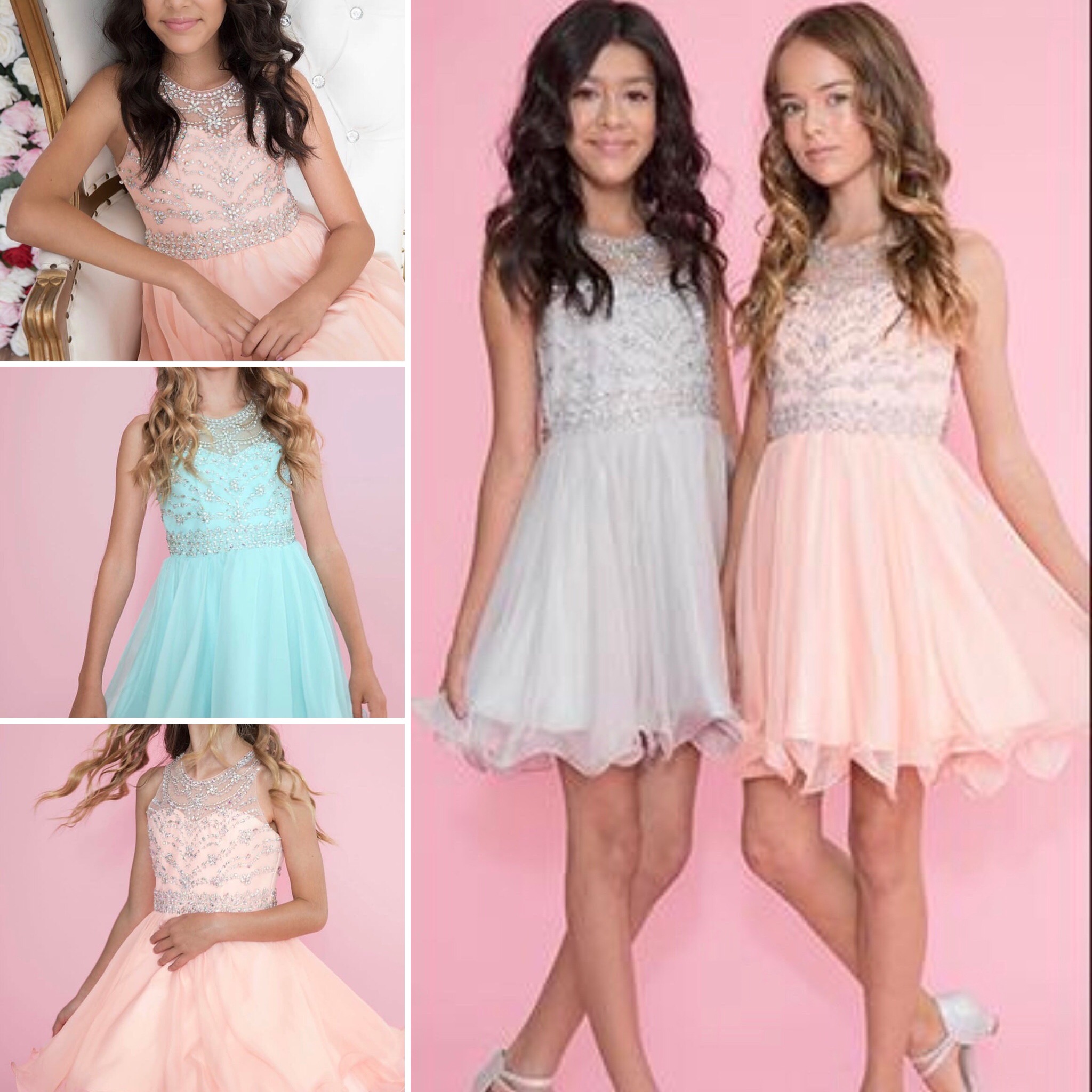 Short Beaded and Tulle Party Dress Flower Girl for $80.99 – The Dress Outlet