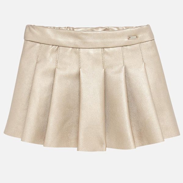 mayoral gold leatherette skirt for baby girl