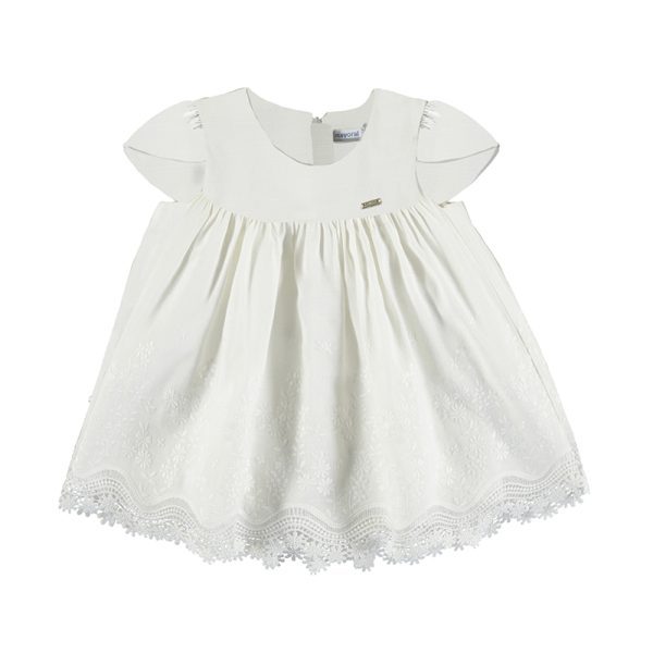 1.906 White Dress with lace bottom